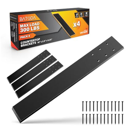 BATODA 16" Countertop Support Brackets (4PCS), Steel Knee Wall Support - size: 16 Inch