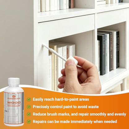 White Wood Touch Up Paint Pen 2.5oz /50ml Cabinets Furniture Repair Paint - color: White