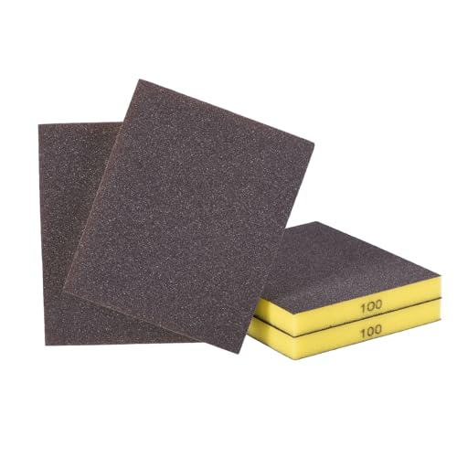 4Pcs 100Grit Double-Sided Sanding Sponges, Washable & Reusable - size: 100Grit