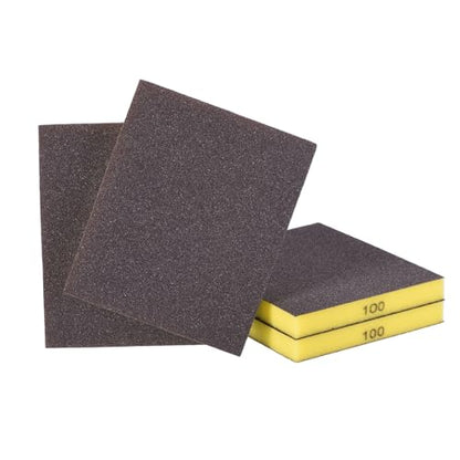 4Pcs 100Grit Double-Sided Sanding Sponges, Washable & Reusable - size: 100Grit