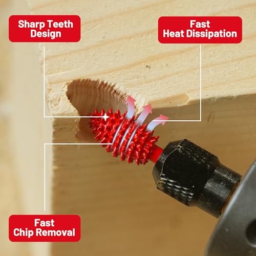 EZARC Tungsten Carbide Rotary Burr, Flame Tip, 1/8" Shank for Wood Carving - size: 1PC SG