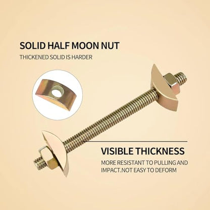 Furniture Fastening Connectors，Countertop Connector,Table Top Fasteners,Furniture Bolts Nuts Joint Miter Draw Bolt Countertop Flip Connector for Butcher Block Table Bed Connecting Kit (4)