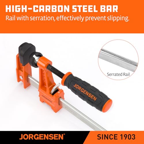 Jorgensen 2-Pack Steel Bar Clamp Set, Light Duty F-Clamp, 8-Inch & 12-Inch - size: 8 Inch & 12 Inch Light Duty