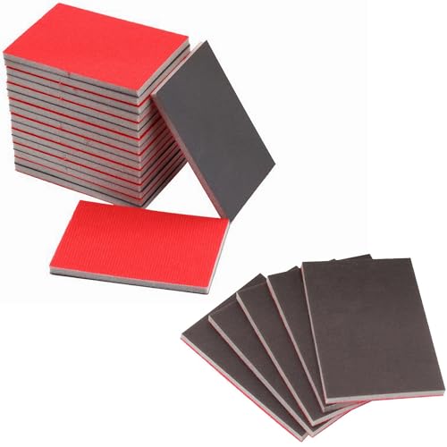 24pcs Sanding Sponge, 320-3000 Grit, Ultra Fine Wet Dry Flexible Hand Sanding Pads for Sander, 4" X 2.8" X 0.2" Foam Sand Paper Block Assortment Kit for Drywall, Metal, Wood, Model Polishing