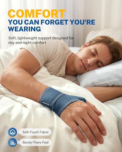 Wrist Brace with Soft-Touch Fabric, Breathable Compression Support - color: Blue, size: S/M