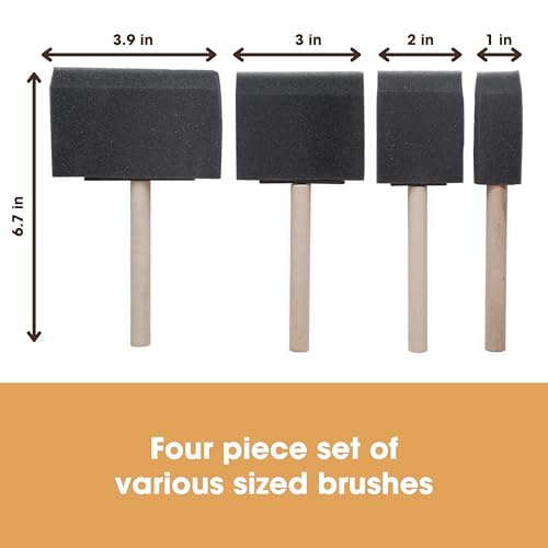 Furniture Clinic Foam Brushes, Washable and Reusable (4 Pack)