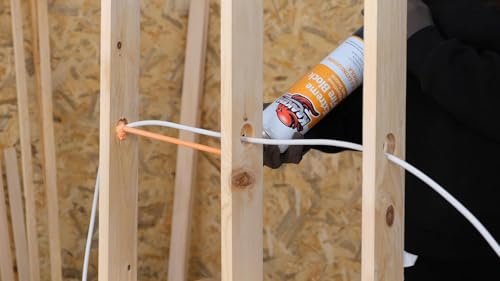 Kraken Bond Extreme Orange Fire Block Foam - (12x24oz) Fire Rated Polyurethane Spray Foam for Gap Filling, Sealing on Windows, Walls, Joints & Pipes, Straw Use Foam - Cleaner Included - 12 Pack