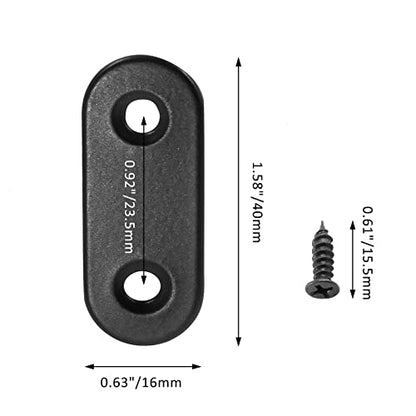 24 Sets 1.5 Inch Stainless Steel Flat Plate Straight Bracket - size: 1.5"- 40mm -Black