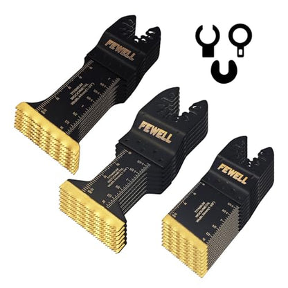 FEWELL 20PCS Titanium Oscillating Saw Blades, Universal Multitool Blades