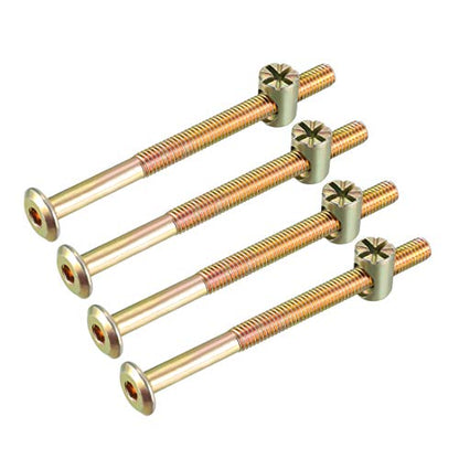 uxcell M6x80mm Furniture Bolt Nut Set Hex Socket Screw 58mm Thread L 4 Sets - size: 80mm