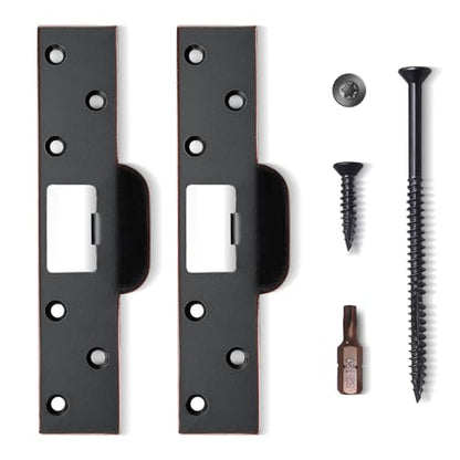 Extra-Long Door Strike Plate, Extended Length/Height - color: Oil Rubbed Bronze, size: 2 Pack