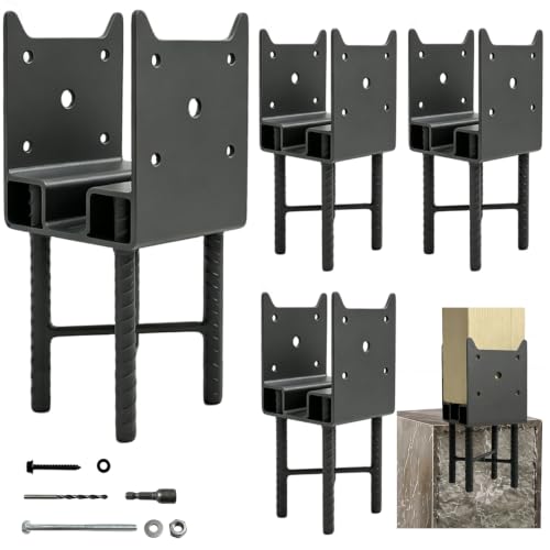 4PC 4x4 Post Anchor Heavy Duty Post Base for Concrete Actual 3.5x3.5 - size: 4"x4"