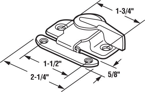 Prime-Line F 2527 Sash Lock, 1-3/4 and 1-1/2 In. Hole Centers, Fits Single/Double Hung Wood Windows, Steel w/Diecast Lever, Bright Brass-Plated (Single Pack) - color: Brass