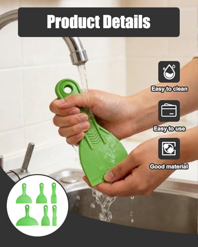 12 Piece Plastic Putty Knife Set Flexible Scraper Tool Kit Green