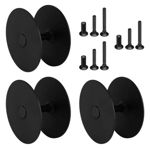 Penitue 6pcs Door Hole Cover Plate, Deadbolt Lock Cover (Black) - color: Black