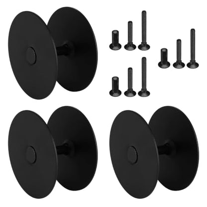 Penitue 6pcs Door Hole Cover Plate, Deadbolt Lock Cover (Black) - color: Black