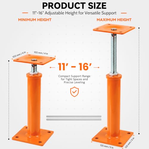 4 Pack House Floor Jack,11"–16" Adjustable Range,18000 lbs Load Capacity - size: 11“-16”