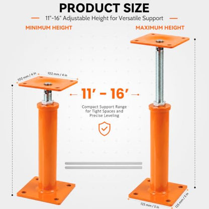 4 Pack House Floor Jack,11"–16" Adjustable Range,18000 lbs Load Capacity - size: 11“-16”