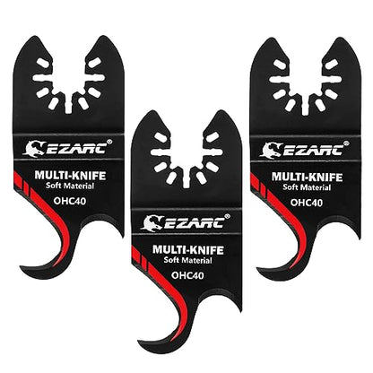 EZARC Oscillating Hook Knife Blades for Roofing Cardboard Carpet, 3-Pack - style: Hook Blade 3PCS