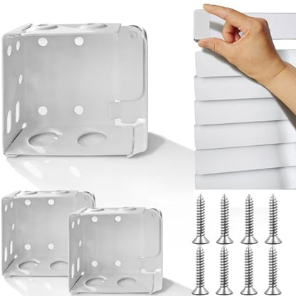2PCS Mini Blind Brackets, Metal Window Blind Brackets, 2 inch White Window Blinds Headrail Holder Bracket for High Profile Blinds - size: 2-1/2x2-1/4inch