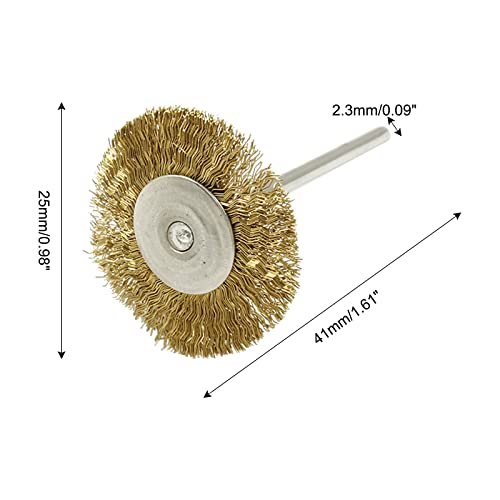 20Pcs Brass Wire Wheels T-Shape Wire Wheel Brushes with 3/32" (2.35mm) Shank for Rotary Tool, Polish Cleaning Tool, 1 Inch Dia. - style: T-shape, Brass