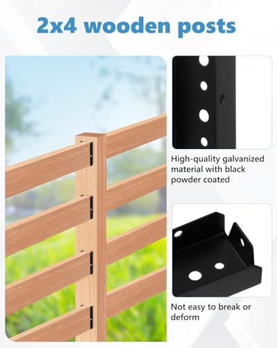 80 Pack 2x4 Fence Brackets for Wood Rail,Thickness 1mm