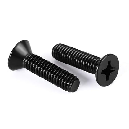 M4 x 30mm Flat Countersunk Head Machine Screws, Cross Screw, 304 Stainless Steel 18-8, Black Finish, 50 PCS - size: M4 x 30mm