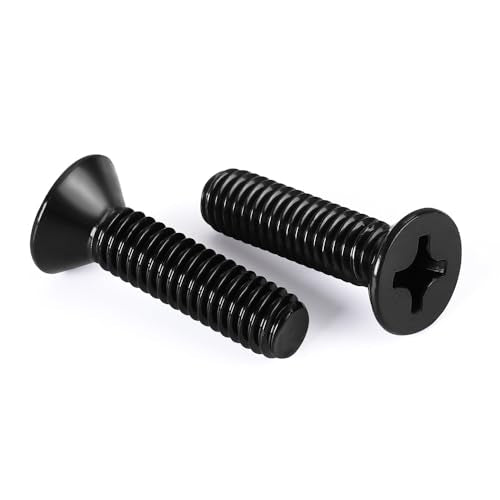 M4 x 20mm Flat Countersunk Head Machine Screws, Cross Screw, 304 Stainless Steel 18-8, Black Finish, 50 PCS - size: M4 x 20mm
