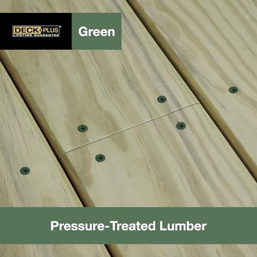 Deck Plus Exterior Wood Screws, #8 x 2in, 625 Pack, Green - color: Green, size: #8 x 2", style: 625 pcs