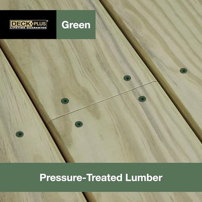 Deck Plus Exterior Wood Screws, #8 x 2in, 625 Pack, Green - color: Green, size: #8 x 2", style: 625 pcs