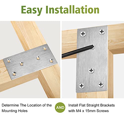 100 x 50 x 2mm Flat Mending Plate - Stainless Steel - Silver - 6Pcs - color: Silver, size: 100 x 50 x 2mm