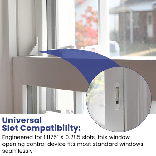 White Window Sash Vent Stops 1762 Nylon Snap-in Window Stopper 4PCS