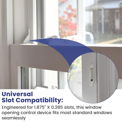 White Window Sash Vent Stops 1762 Nylon Snap-in Window Stopper 4PCS