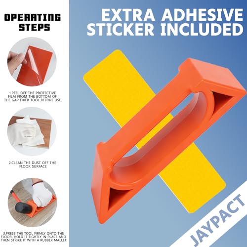 Floor Gap Fixer Tool for Laminate, Vinyl & Hardwood Floors – Heavy-Duty Nylon Plank Puller with Reusable Washable Adhesive Pad, DIY Floor Gap Repair Tool (Plank Grabber Only, Hammer Not Included) - size: Small, style: Hammer Not Included