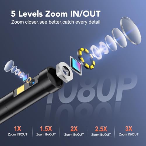 Dual Lens 5" IPS Endoscope Camera with Lights, 1080P Borescope Camera - size: 5" Dual Lens Endoscope
