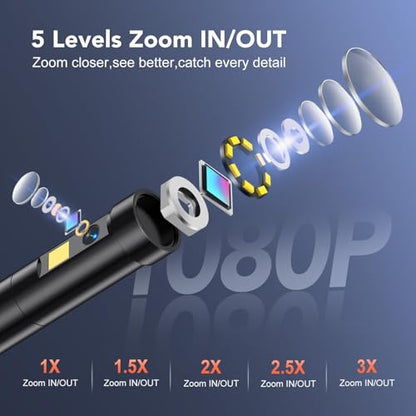 Dual Lens 5" IPS Endoscope Camera with Lights, 1080P Borescope Camera - size: 5" Dual Lens Endoscope