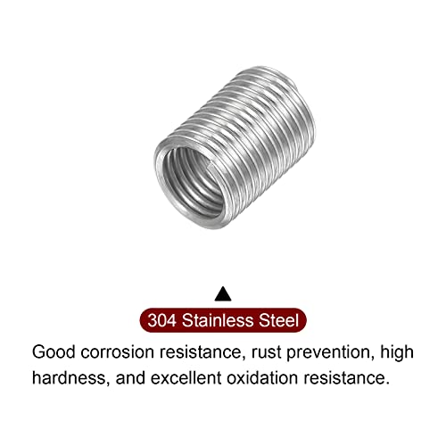 HARFINGTON 10pcs Wire Thread Inserts M5 x 0.8 3D 304 Stainless Steel Helical Coiled Wire Threaded Sleeve - size: M5 x 0.8