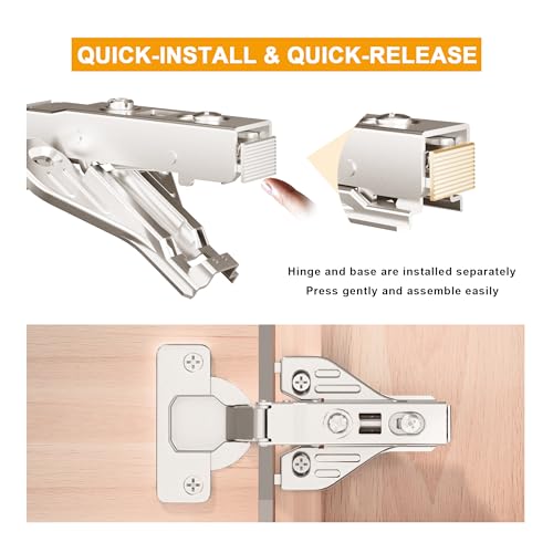20Pcs Soft Close Face Frame Cabinet Hinges 50% Faster Install - size: 10 Pairs
