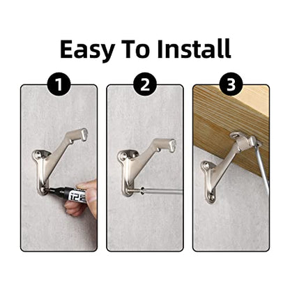 HOME MASTER HARDWARE Handrail Bracket for Stairs, Satin Nickel, 3 Pack - color: Satin Nickel, size: 3 Pack