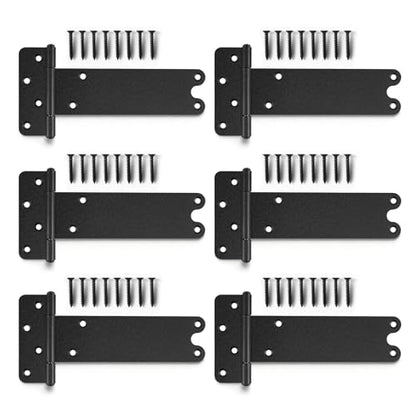 8 inch Gate Hinges,300 Lbs Capacity, Matte Black,6 Pack Heavy Duty Hinge - size: 8“-6 pcs-U-Matte Black
