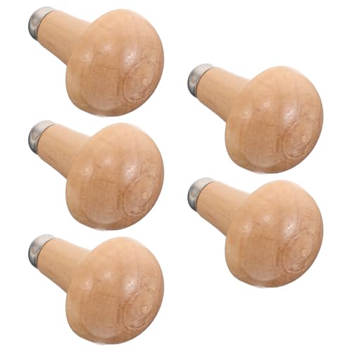 5 pcs File Handle Set Ergonomic Wood Handle Replacement for Carving Knife Graver Woodworking Engraving Filing Cutting Tool Hand Tools Accessory