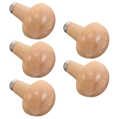 5 pcs File Handle Set Ergonomic Wood Handle Replacement for Carving Knife Graver Woodworking Engraving Filing Cutting Tool Hand Tools Accessory