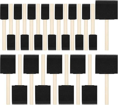 10 Pack Foam Brush Set – Assorted Sizes: 1 inch, 2 inch, 3 inch, 4 inch – Disposable Brushes for Paint, Varnish & Polyurethane – Lightweight Wood Handles