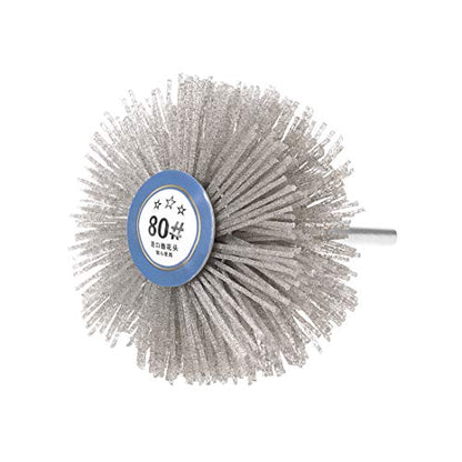 uxcell Nylon Wheel Brush 80 Grits Abrasive Grinding Head with 6mm Threaded Shank - style: 80 Grit