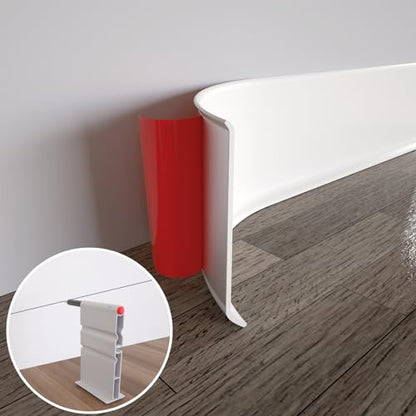 COUKIU Peel and Stick Rubber Baseboard Trim, 6 Inch x 40 Feet, White, S152 - color: White, size: 6in x 40ft