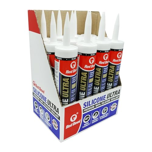 Red Devil 078060 Silicone Ultra 100% RTV Silicone Sealant, 10.1 oz., Black, 12 Pack - color: Black, size: 12 - Pack, style: 10.1 oz.