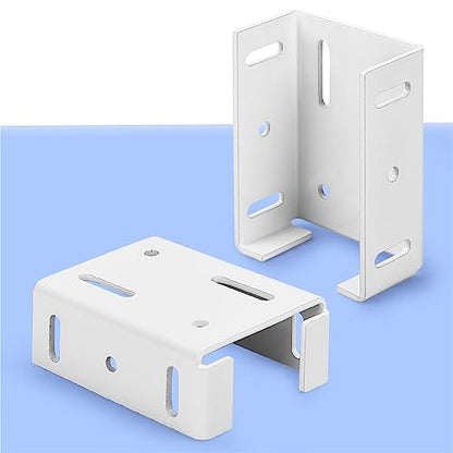 2-3/4" Rails Brackets Kit, White Aluminum Vinyl Fence Post (Set 8)