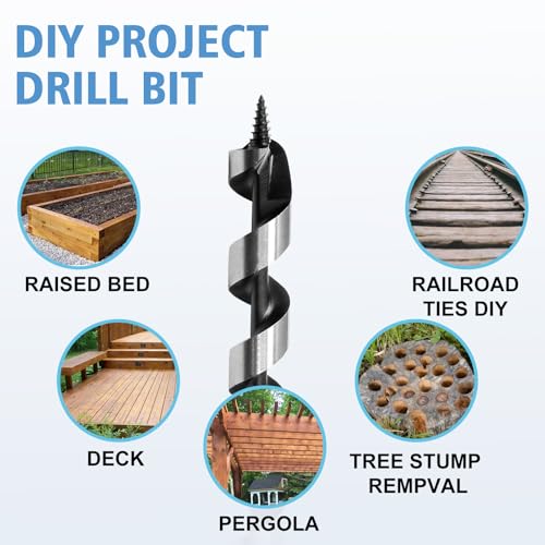 25 x 430mm (Approx. 1 x 17 Inch) Wood Auger Drill Bit - 1pcs - size: 25x430mm (Approx. 1 x 17")