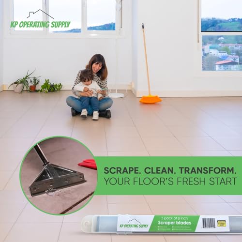 8-Inch Floor Scraper Blades, 10 Pack Replacement - size: Pack of 10