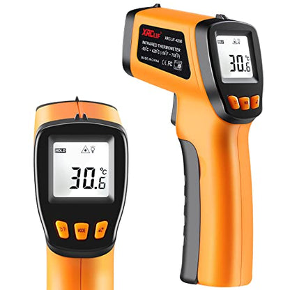 Infrared Thermometer Gun for Cooking, Laser Thermometer Temperature Gun with Adjustable Emissivity, Temp Gun Thermometer, Infrared Laser Thermometer Gun for BBQ, Pizza Oven -58℉～788℉ - color: Orange